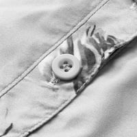 Ženska bluza za ispis džep s kratkim rukavima, bijela, 4xl
