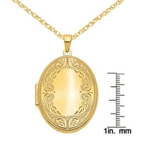 Ovalni medaljon - svitak od žutog zlata u karatu na lancu kabelskog užeta