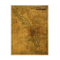 Crveni atlas dizajnira 'Portland 1894' platno umjetnost