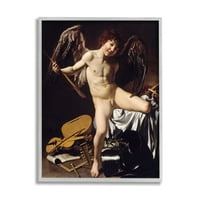 Kupid kao Victor Caravaggio klasično Slikarstvo portret golotinje u sivom okviru umjetnički tisak zidna umjetnost,