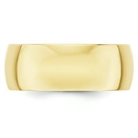 Lagani polukružni prsten od žutog zlata, veličine 7