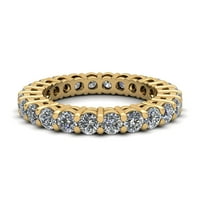 Prirodni dijamant okruglog reza od 2,40 karata opća galerija zubaca Ženski vjenčani prsten za godišnjicu od 14