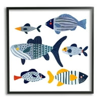 Dječji kolaž tropskih riba BBC razigrane plave vodene životinje, 30 komada, dizajn Victoria Barnes