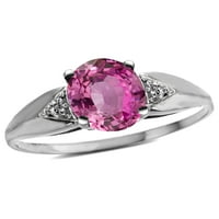 9-inčni je stvorio ružičasti safirni prsten od 5k bijelog zlata, veličine 5. Za žene i odrasle