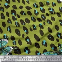 Soimoi zelena baršunasta tkanina umjetnički insekt i leopard životinjski otisak tkanina za printu po dvorištu