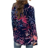 Kardigan za žene lagana dugačka rukava otvoreni prednji casual cvjetni cvjetni print jakna srednje duljine jakna