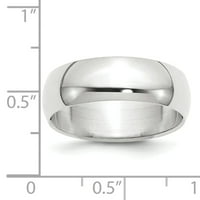 Polukružni prsten od bijelog zlata od 10 karata, veličine 10