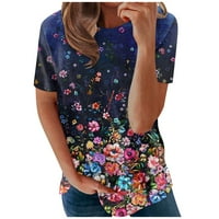Ženska modna ležerna majica s okruglim vratom s kratkim rukavima s printom, ljetni vrhovi za žene, modni
