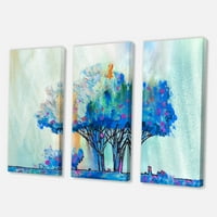 DesignArt 'plava boja stabla Sažetak dojam I' Moderni platno zidne umjetničke tiska