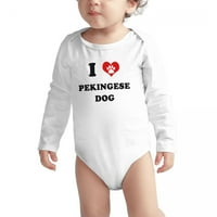 Srce pekinse psa beba dugi bodysuits