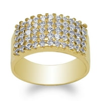 JamesJenny Ladies 10k Žuto zlato prekrasan prsten s čistim CZ veličinom 5-10