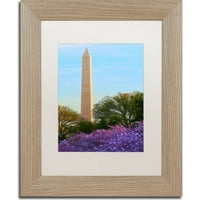 Zaštitni znak likovna umjetnost Washington Monument Spring Canvas Art by Cateyes, White Matte, okvir breze