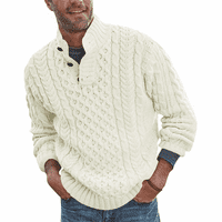 Džemper za muškarce jednobojni džemper s visokim vratom tanki pleteni džemper S dugim rukavima