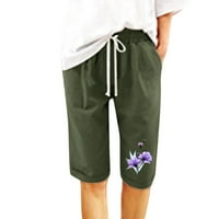Donje rublje / ženske ljetne kratke hlače s cvjetnim printom, pamučne hlače za plažu s vezicama, hlače za vježbanje