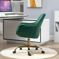 Stolica za kućni ured, baršunasta izvršna stolica sa srednjim naslonom, ležaljka, računalna stolica s čvrstom