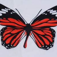 Ženske ljetne majice u A-listi Plus Size majice pulover s otvorenim ramenima s printom leptira bluza kratkih rukava