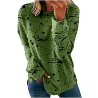 Fartey vrhovi s dugim rukavima za žene plus veličina labava trendovska košulja za print pulover jesenske ekipe