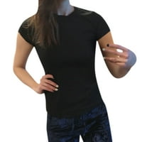 Ljetni vrhovi za žene čvrste majice kratkih kratkih rukava