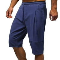 Yievot lanene kratke hlače za muškarce Clearment casual ted vuče kratke hlače elastični struk Ravne udobne pamučne
