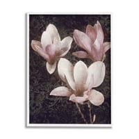 Vintage Pink Blooms Damask uzorak Botanički i cvjetna grafička umjetnost Bijela uokvirena umjetnička print zidna