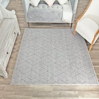 Bazaltni geometrijski Moderni sivi tepih od 910 inča, 6'99'