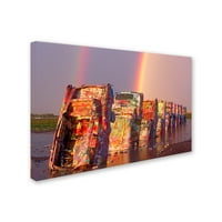 Zaštitni znak likovna umjetnost 'Cadillac Ranch Rainbow' platno umjetnost Mike Jones Photo