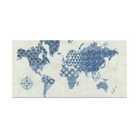 Kathrine Lovell 'Indigo Gild Map Maki - bez granice' platno umjetnost