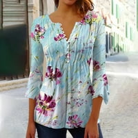 Ženske jesenske majice, Ženske Ležerne košulje od tunike s cvjetnim printom u obliku cvijeta, ljetne osnovne košulje,