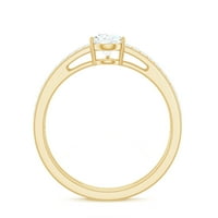 Zaručnički prsten s dvostrukim Moissanite trakama u obliku kruške, 14k žuto zlato, 7,00 USD
