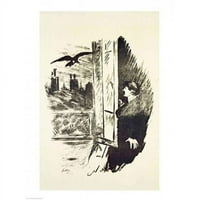 Ilustracija za vranu Edgara Allena Poea, ispis plakata Eduarda Maneta-v