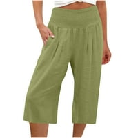 Ženske Capri hlače na rasprodaji ženske široke široke hlače ravne hlače visokog struka casual hlače