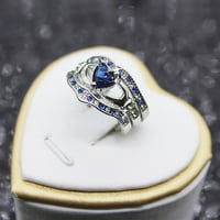 Prstenovi za žene plavi Tri sloj koji drže zaručničke prstenove za žene za žene za žene izvrsne veličine prstena