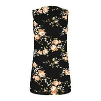 Ljetni vrhovi spremnika za žene kvadratni vrat cvjetni print labavi fit casual modni protok bez rukava gornji