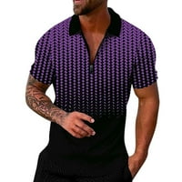 Pamučna košulja s kratkim rukavima s gumbom košulja muškarci muški casual print zatvarač skretaj bluda majica