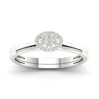 1 6CT TDW Diamond s sterling srebrnim klasterom Halo Bridal Set