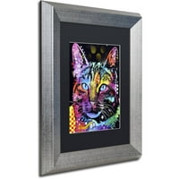 Zaštitni znak likovna umjetnost Promišljena mačka platna Umjetnost Deana Russoa, Black Matte, Silver Frame