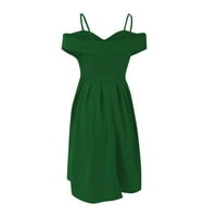 Sundresses za žene putuju halter kratki rukav bez rukava Svjeto zelene mini haljine s