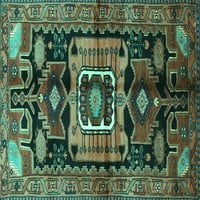 Ahgly Company stroj za pranje u zatvorenom pravokutnom pravokutniku Perzijski tirkizni plavi tradicionalni prostirke,