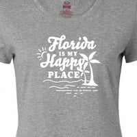 Inktastic Florida je moje sretno mjesto s ženskim majicama s palmama