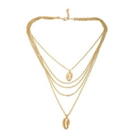Huaguernecklama za žene modno glatko minimalističke pretjerane privjeske s višeslojnim ogrlicama nakit srebrna