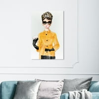 Wynwood Studio 'Charada u žutom kaputu' Moda i glam zidna umjetnička platna - žuta, bijela, 20 30