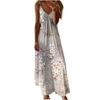 Haljine za žene Plus veličine, ljetna ležerna Haljina Bez rukava s izrezom i naramenicama u obliku okvira, boho