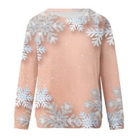 Rasprodaja ženska jesenska Moda Božićni grafički print Raglan pulover s dugim rukavima s dugim rukavima modna