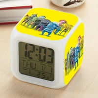 7 boja LED kvadratni sat digitalni alarm s vremenom, temperaturom, budilicom i datumom, pogodan za dječju spavaću