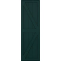 Ekena Millwork 18 W 79 H TRUE FIT PVC Dvije panelske seoske kuće Fiksni nosači W z-bar, termalno zeleno