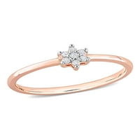 Ženski dijamantni naglašeni prsten od srebra u ružičastom rodiju s cvjetnim uzorkom u boji