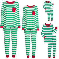 Svečana obiteljska Božićna pidžama u zelenim prugama, 2 komada, 2 komada, 2 komada, 2 komada, 2 komada, 2 komada,
