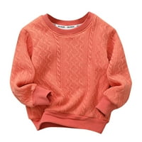 Džemperi za dječake, dječji džemperi za dječake i djevojčice, jednobojni pleteni debeli džemper s okruglim ovratnikom