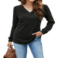 Ženski pulover 3-inčni džemper širokog kroja s izrezom u obliku pruge ženski gornji dio pamučni džemper dugih