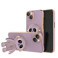 Toyella Telefona futrola Panda Electroplating Leća Film Astronaut Holder Purple iPhone11